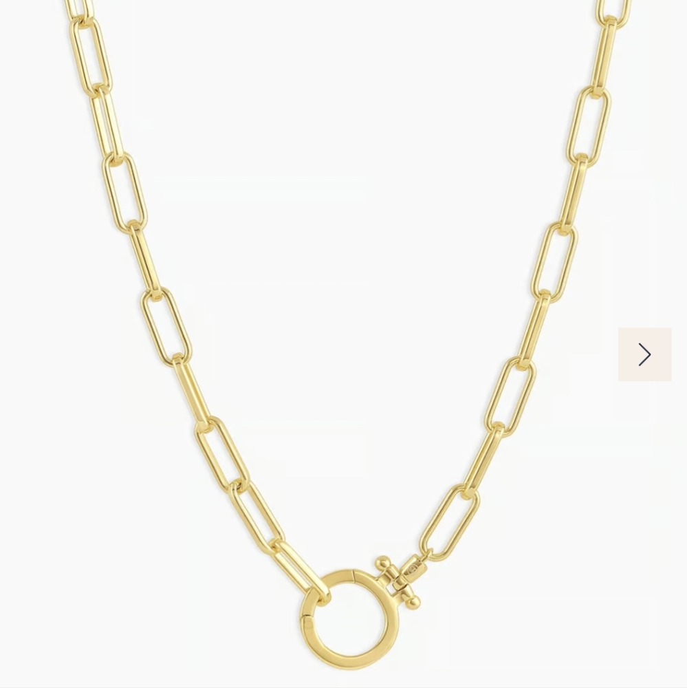 Parker Paperclip Gold Plated Necklace